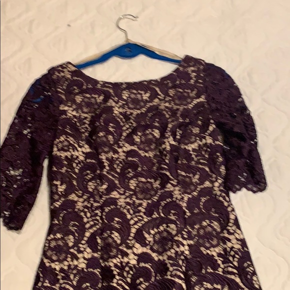 Purple and tan cocktail dress, size 2 petite - Picture 1 of 3